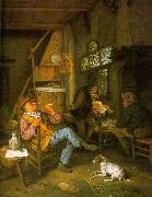 Cornelis Dusart Pipe Smoker oil on canvas
